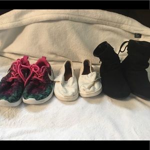 9c Nike, toms, and faded glory boots